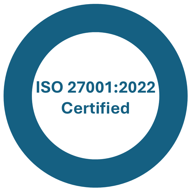 Certified to ISO 27001:2022 Badge